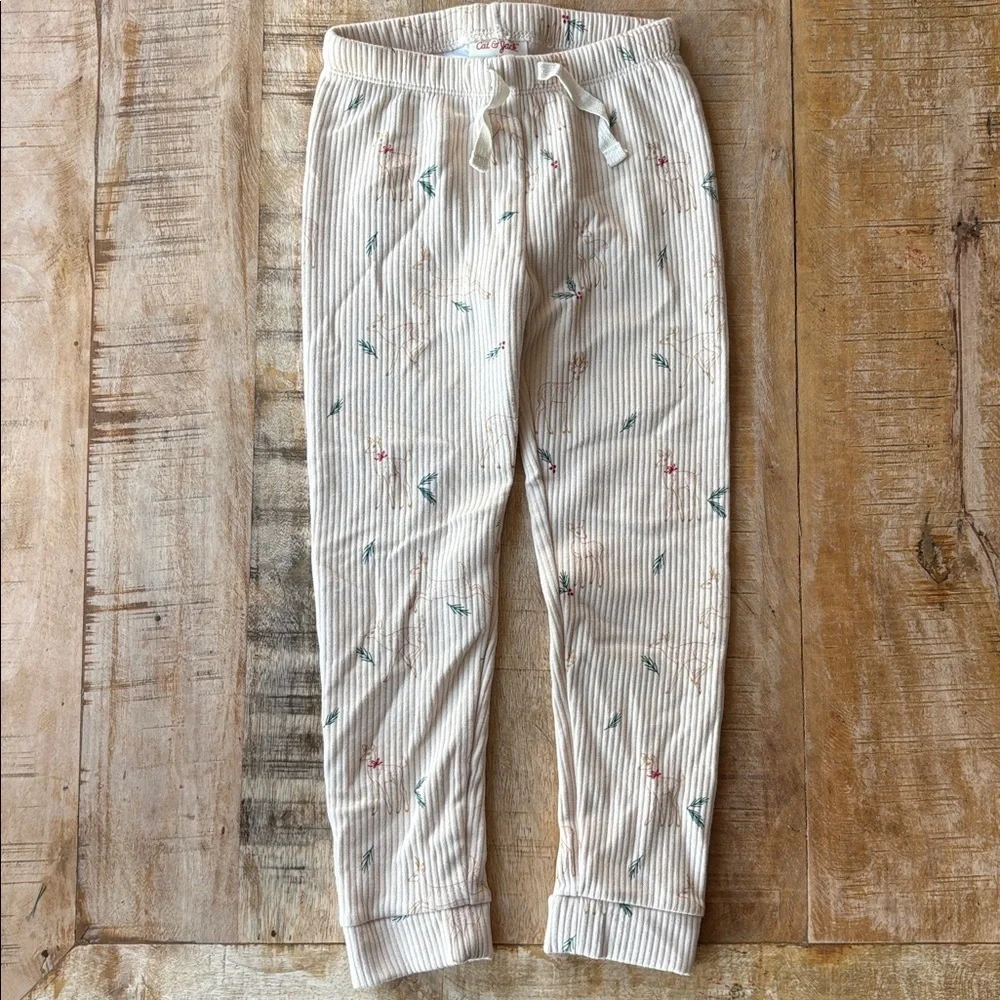 NWOT Cat & Jack Cream Festive Bottoms 5t